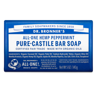 Dr Bronner's Magic Bar Soap - All-One Hemp Pure Castile Soap - Peppermint 