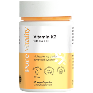 Pure Vitality Vitamin K2 with D3+C 430mg