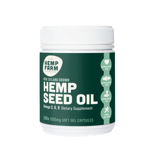 The Hemp Farm Kiwi Hemp Seed Oil 1000mg Caps