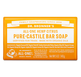 Dr Bronner's Magic Bar Soap - All-One Hemp Pure Castile Soap - Citrus Orange