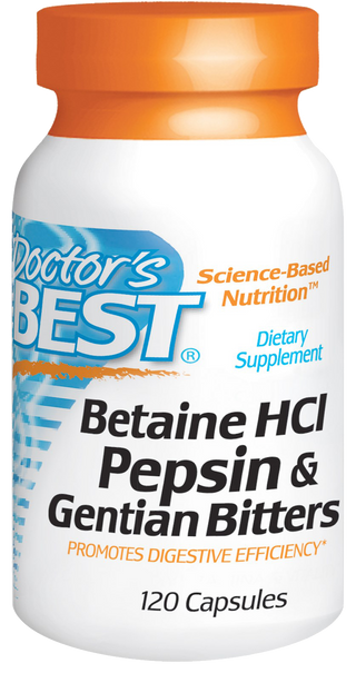 Doctor's Best - Betaine HCl Pepsin & Gentian Bitters