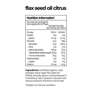 Waihi Bush | Flax Seed Oil Citrus