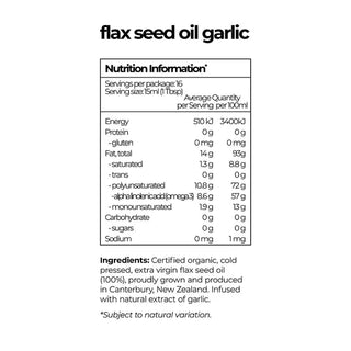 Waihi Bush | Flax Seed Oil Garlic